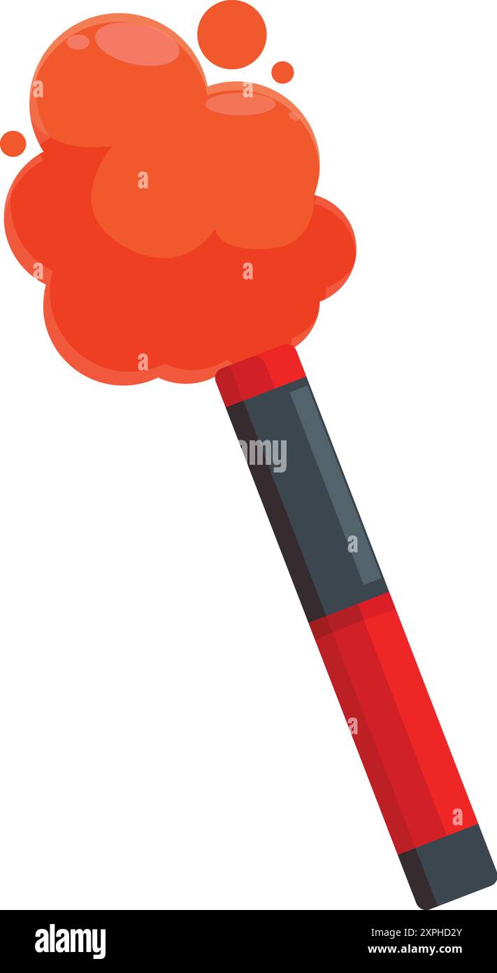 Red smoke signal bomb is emitting a cloud of smoke Stock Vector Image ...