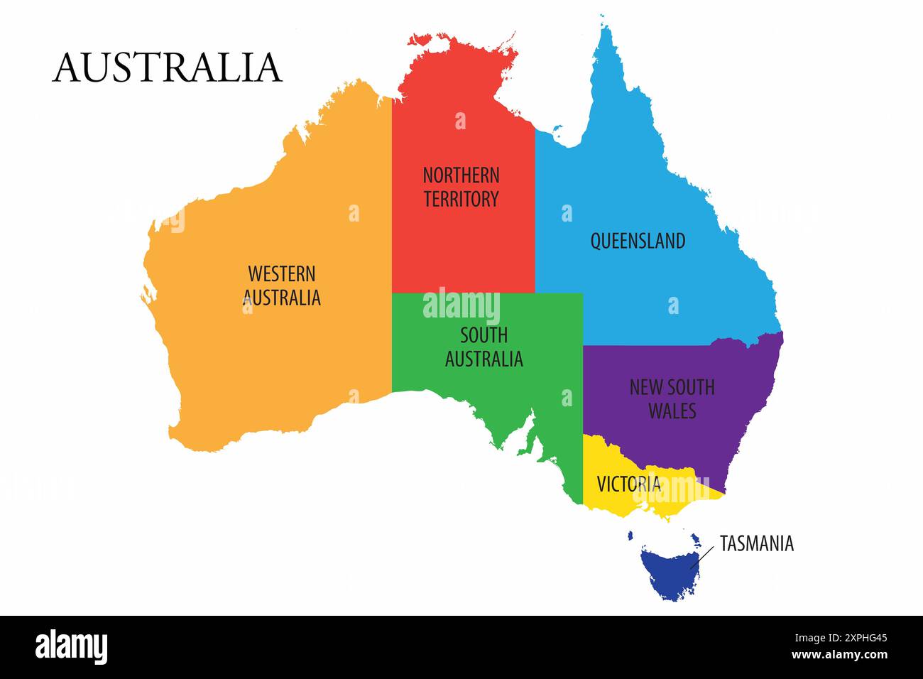 Australia map states hi-res stock photography and images - Alamy