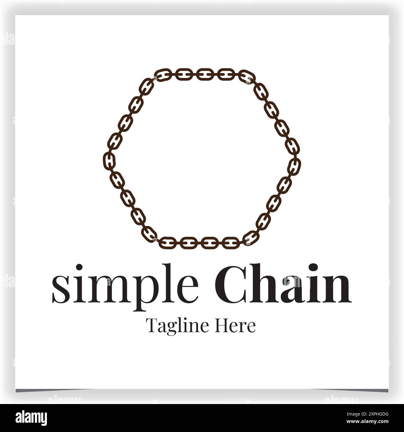 hexagon frame chain logo template vector design Stock Vector