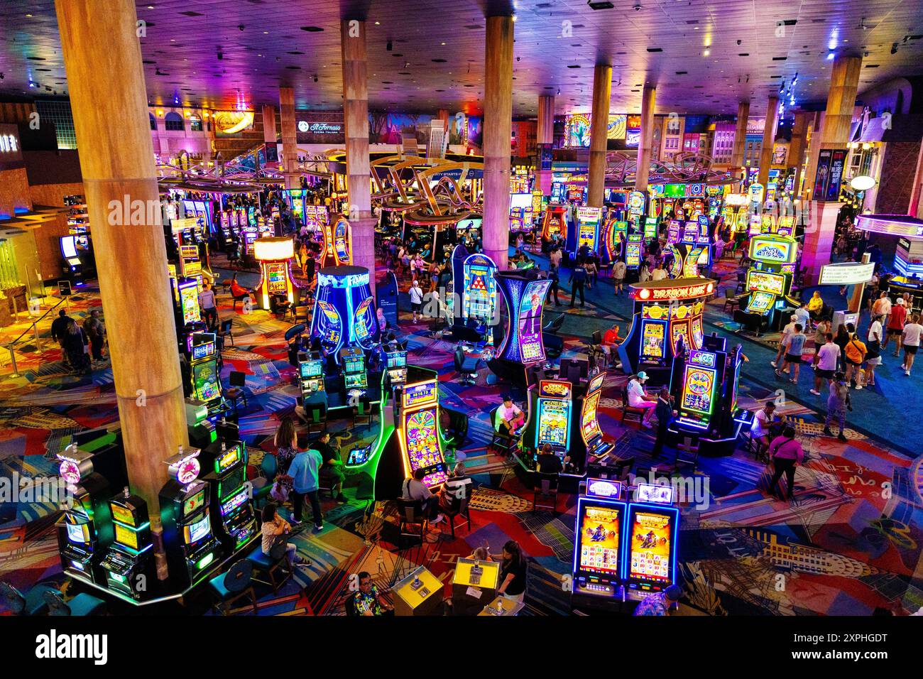 Casino floor of medieval themed Excalibur Hotel and Casino, The Strip, Las Vegas, Nevada, USA Stock Photo