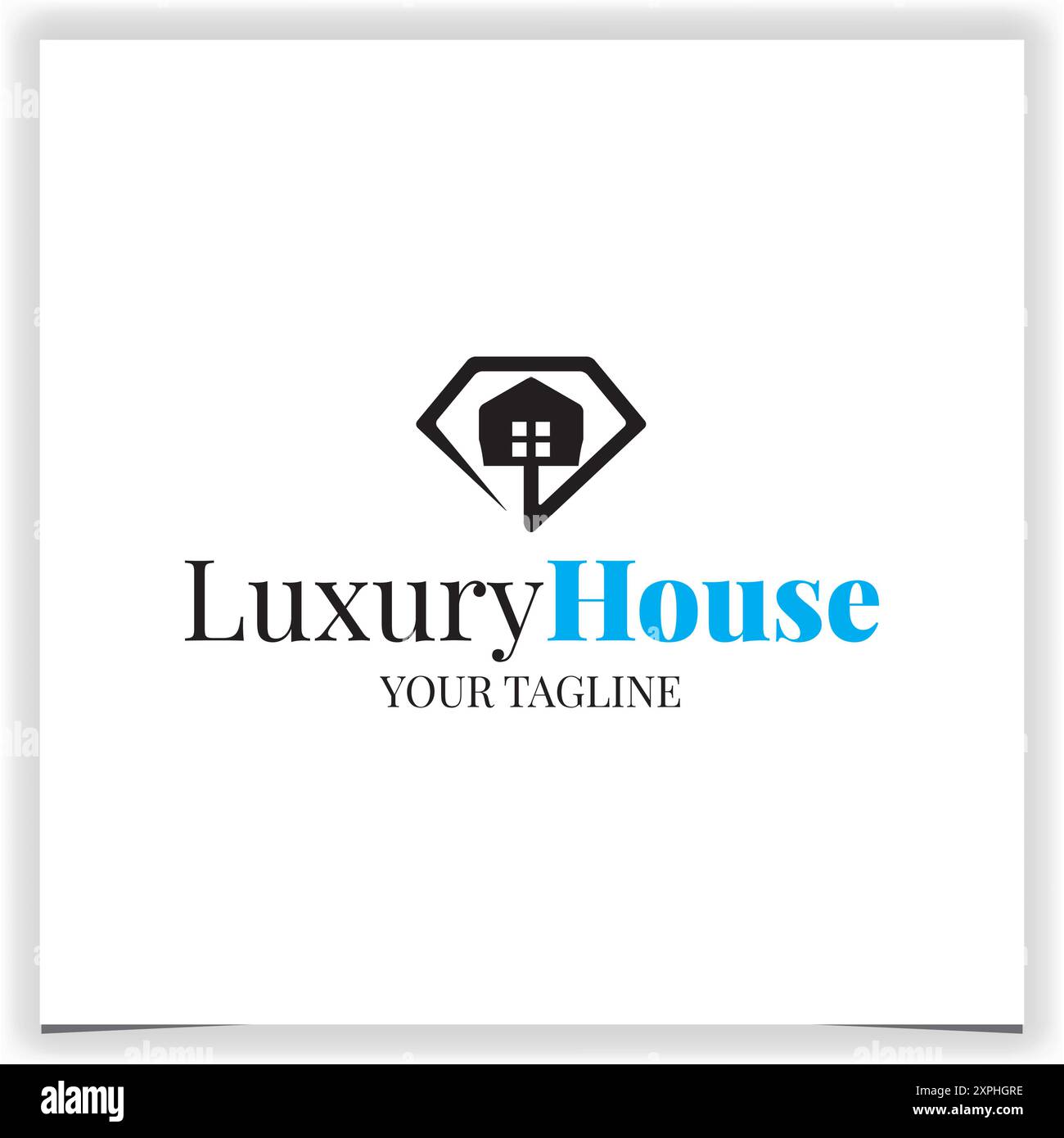Vector Home Store Lines Patterned Diamond Logo Design Template line art style Stock Vector