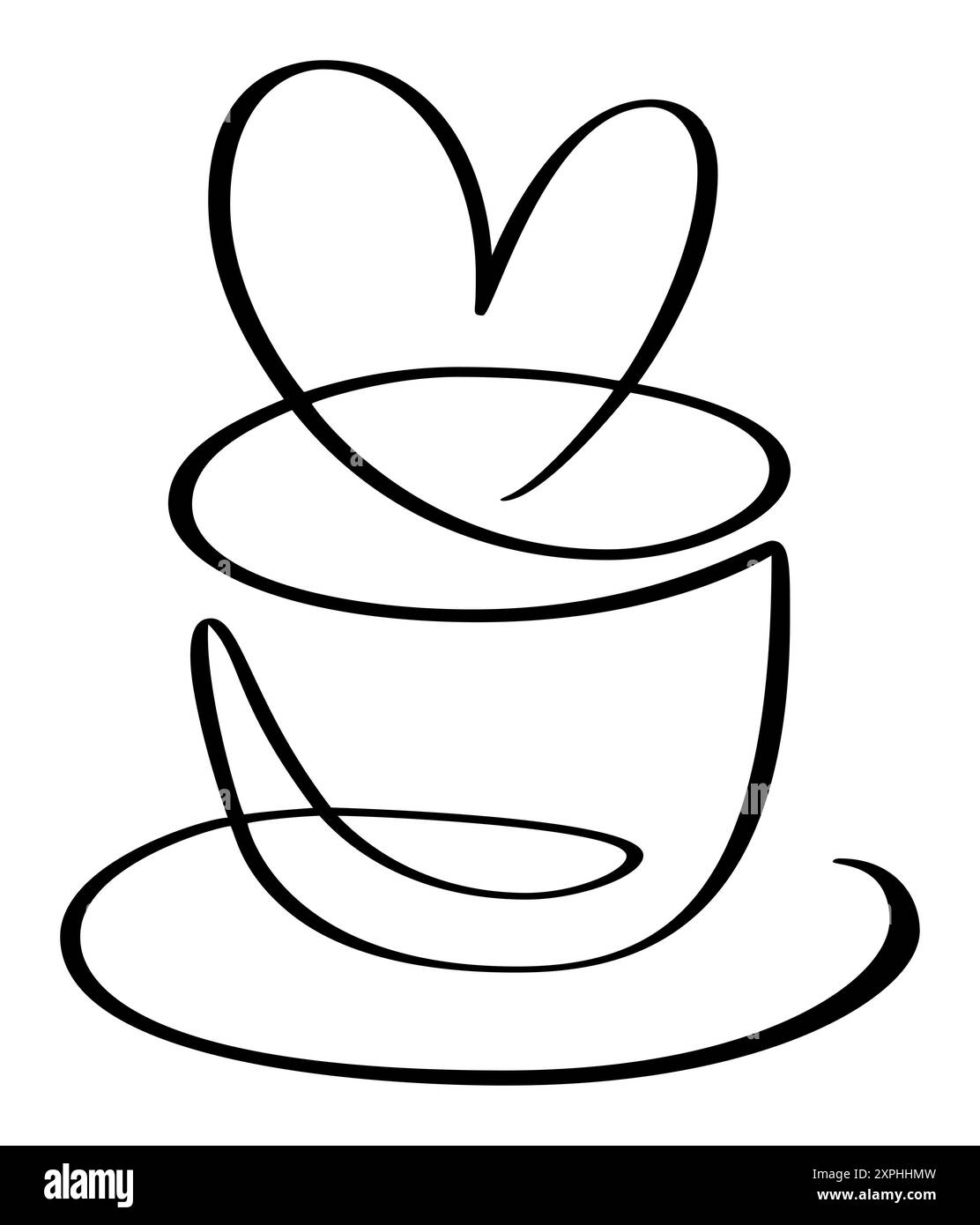 Coffee Clipart Black And White Heart Coffee Cup Heart Isolated Stock