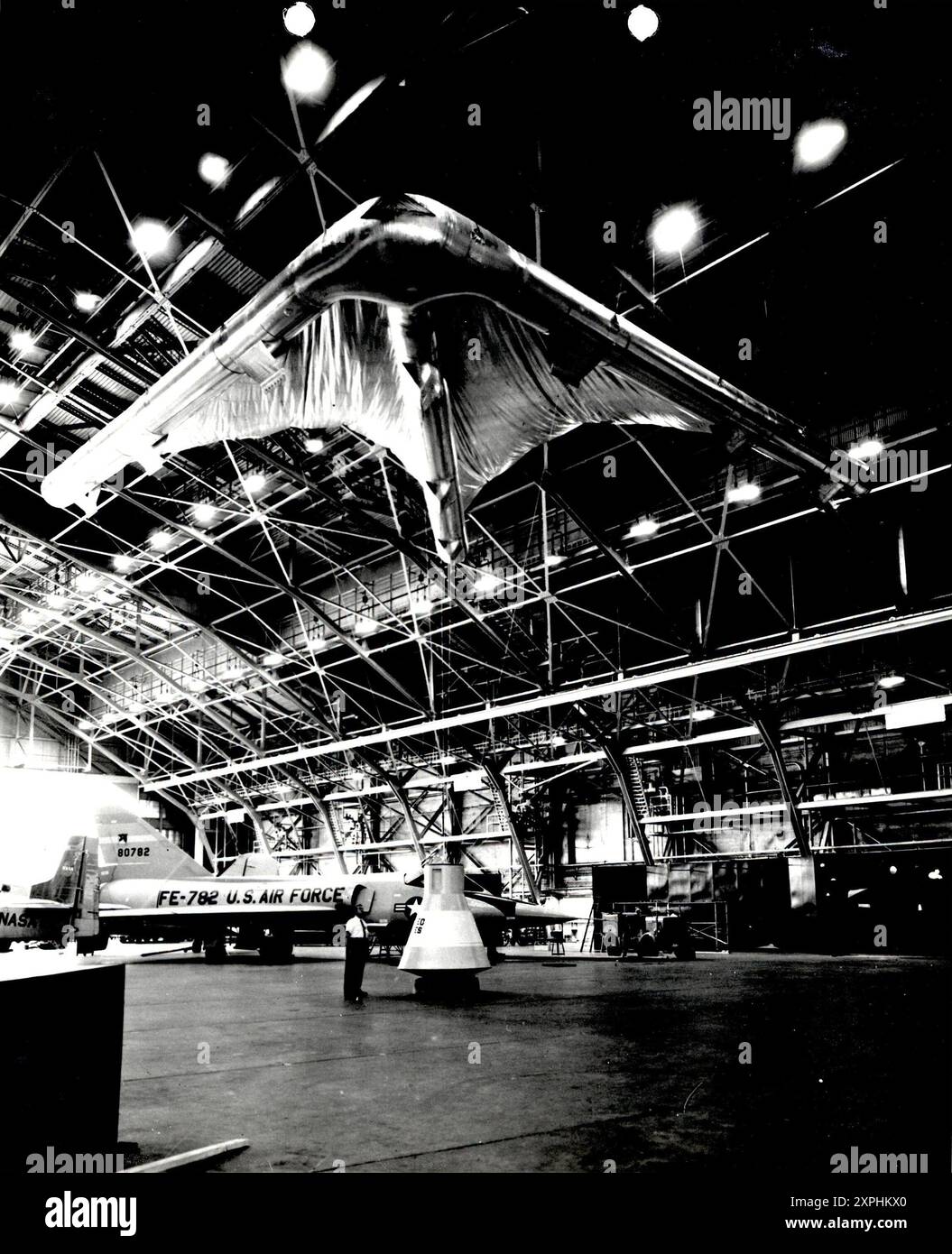 Photograph of an Early Model of the Rogallo Wind for Project Gemini from the National Aeronautics and Space Administration (NASA) 1962 Stock Photo