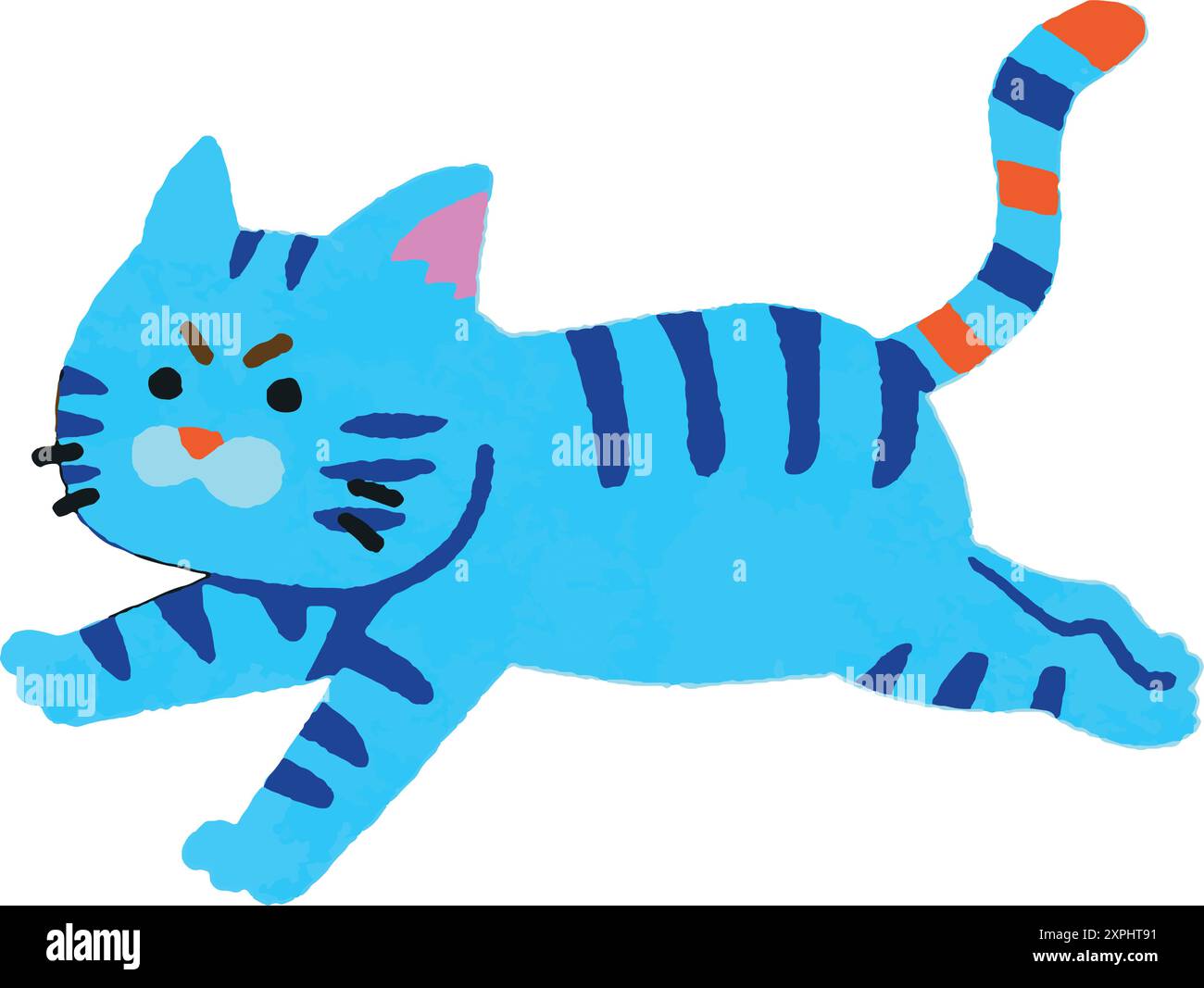 Cute Cartoon Cat Vector Art Illustration Stock Vector Image & Art - Alamy