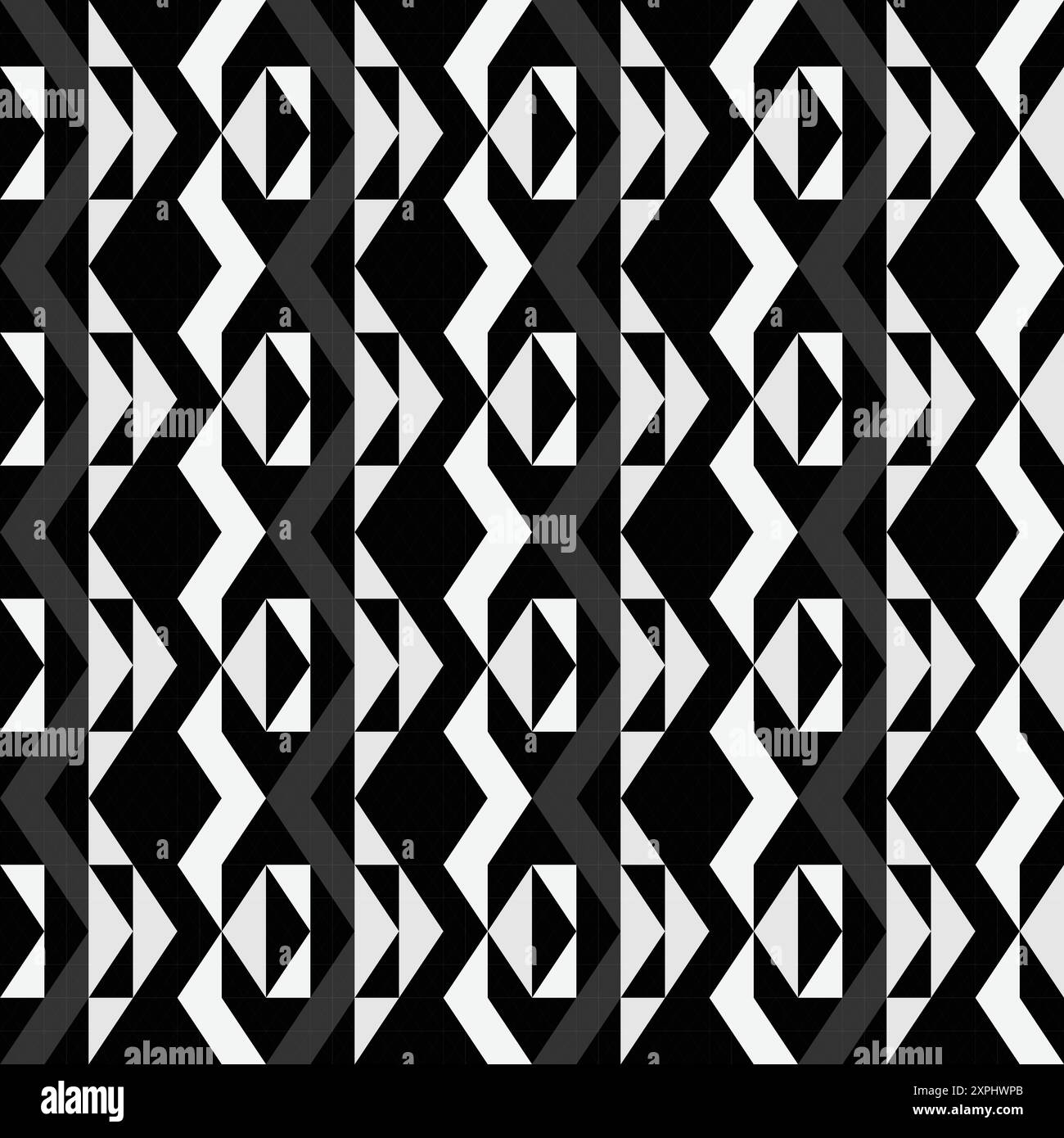 A captivating black and white geometric pattern ideal for various media applications and creative projects Stock Vector