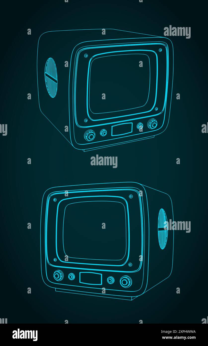 Stylized vector illustrations of a retro television Stock Vector Image ...