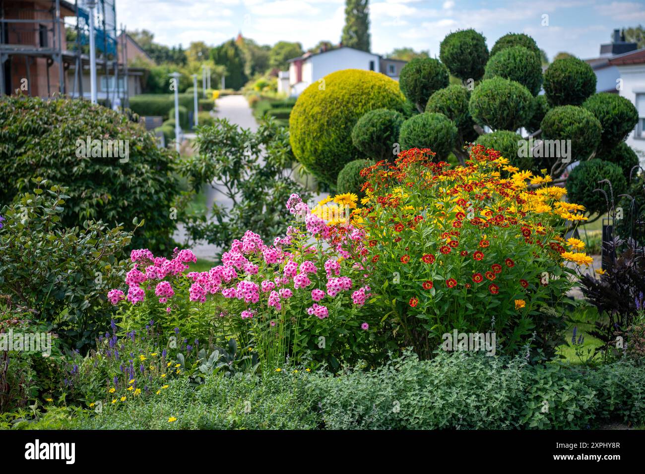 Insektenfreundlicher Garten mit Stauden, wie Phlox, Sonnenbraut und