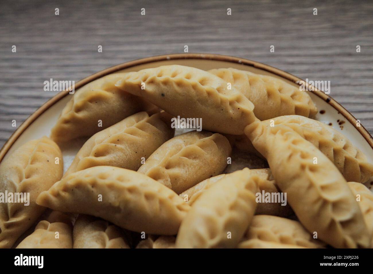 Chinese hand-made dumpling as one of Asian famous cuisine in the world Stock Photo