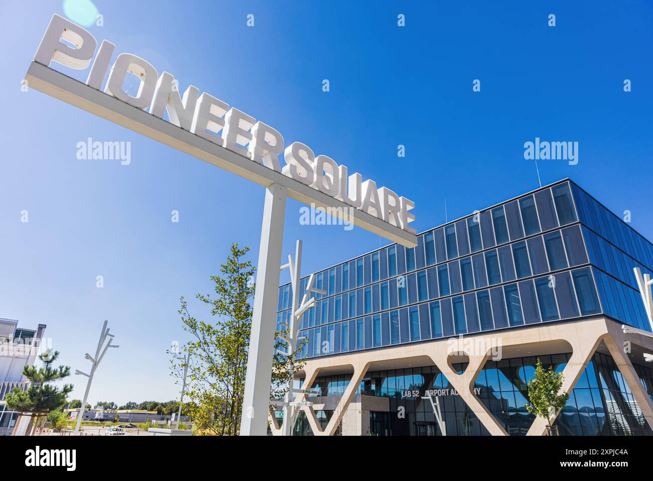 MUNICH AIRPORT, GERMANY - AUGUST 8, 2024: AirportAcademy at the LabCampus near Munich Airport MUC. Stock Photo