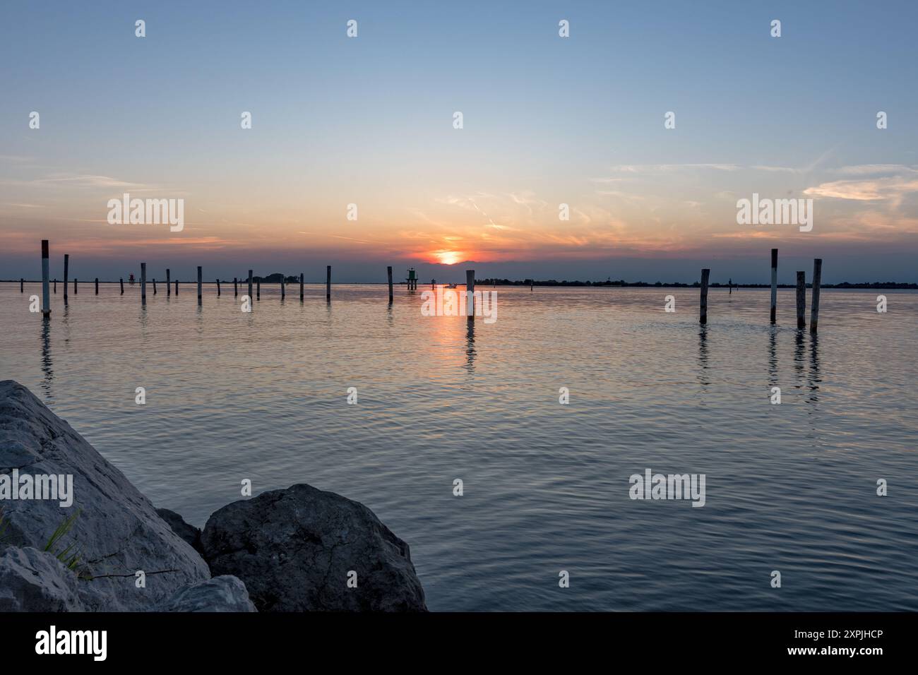 Serene view rocky pier hi-res stock photography and images - Alamy