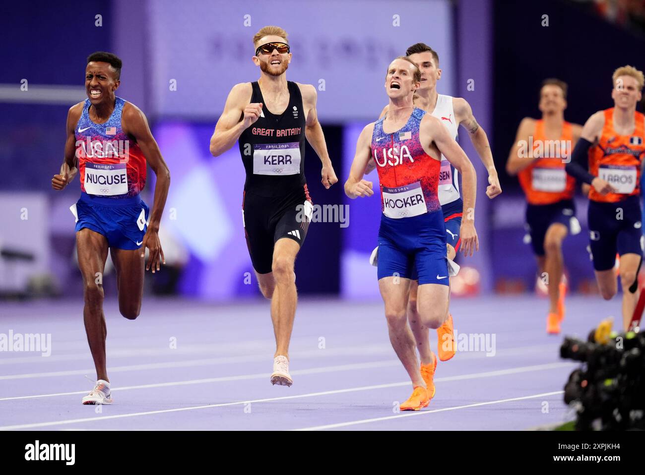 USA's Cole Hocker, Great Britain's Josh Kerr, USA's Yared Nuguse and