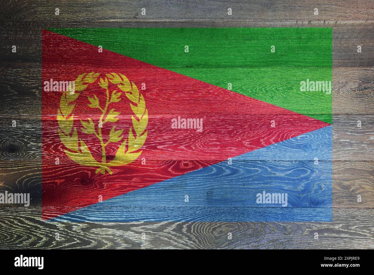 Eritrea flag on rustic old wood surface background Stock Photo - Alamy