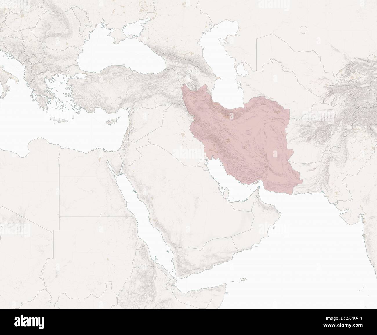 Satellite view of Iran map and borders, physical map Middle East ...