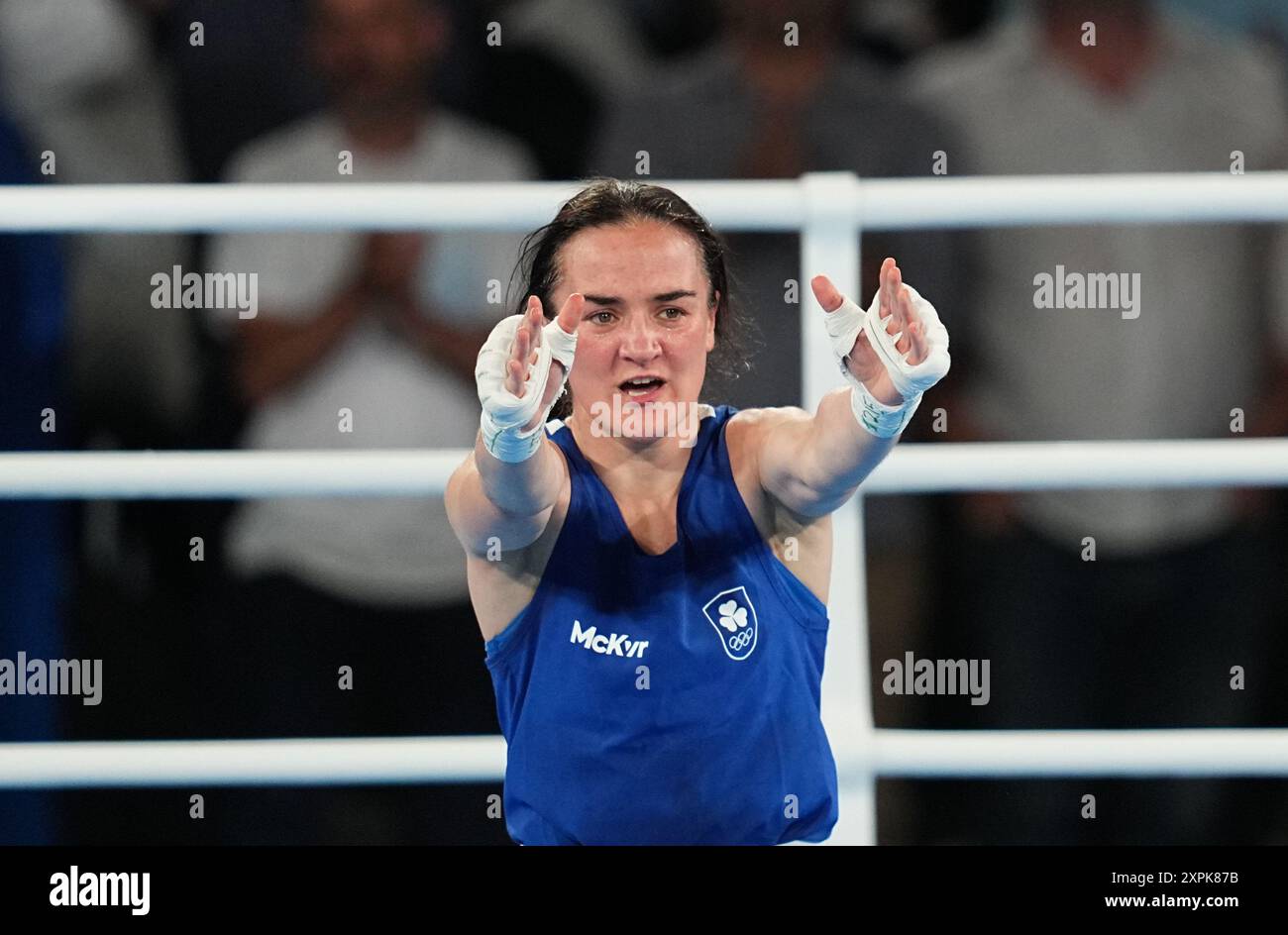 Paris, France. 06th Aug, 2024. August 06 2024: Kellie Harrington (Ireland) wins gold in women's 60kg - final between on Day 11 of the Olympic Games at Roland Garros, Paris, France. Ulrik Pedersen/CSM. Credit: Cal Sport Media/Alamy Live News Stock Photo
