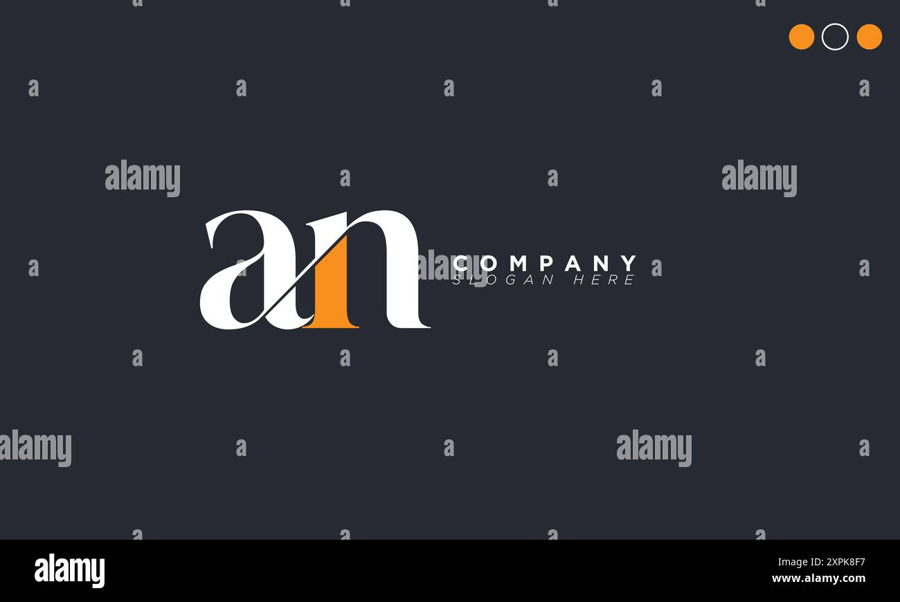 AN Alphabet letters Initials Monogram logo Stock Vector