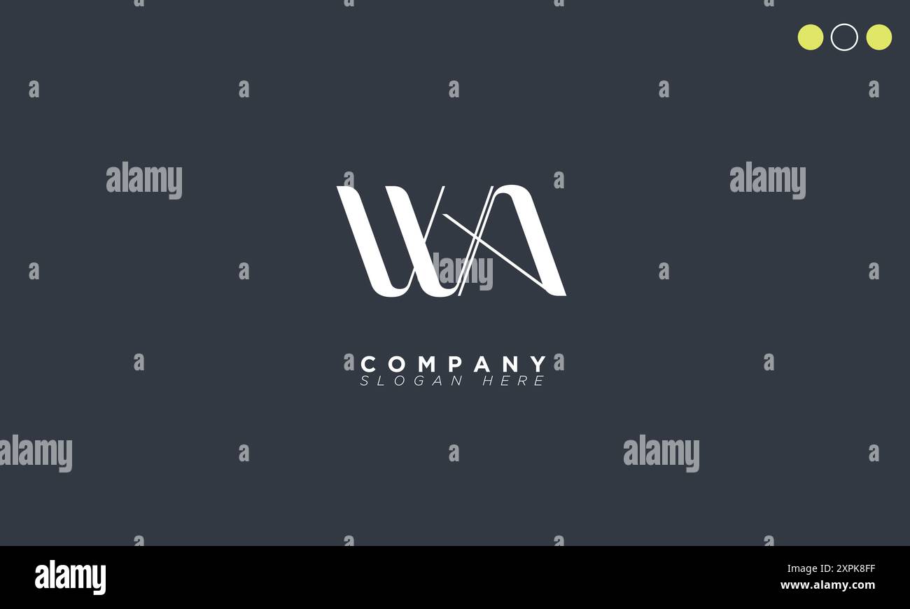WA Alphabet letters Initials Monogram logo Stock Vector