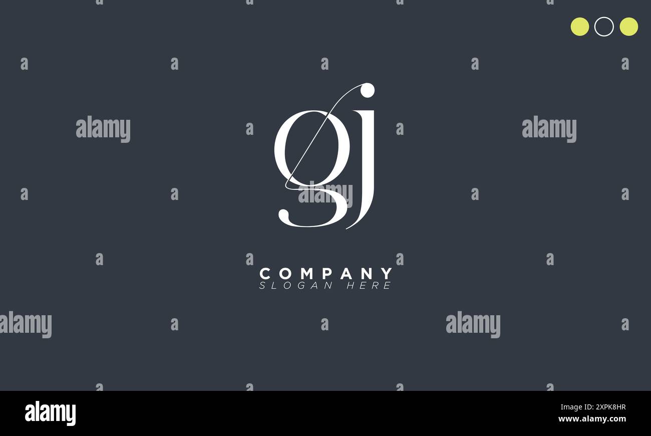 GJ Alphabet letters Initials Monogram logo Stock Vector
