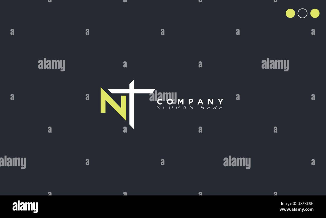 NT Alphabet letters Initials Monogram logo Stock Vector