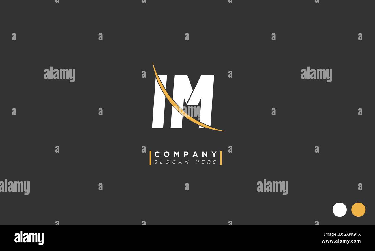 IM Alphabet letters Initials Monogram logo Stock Vector