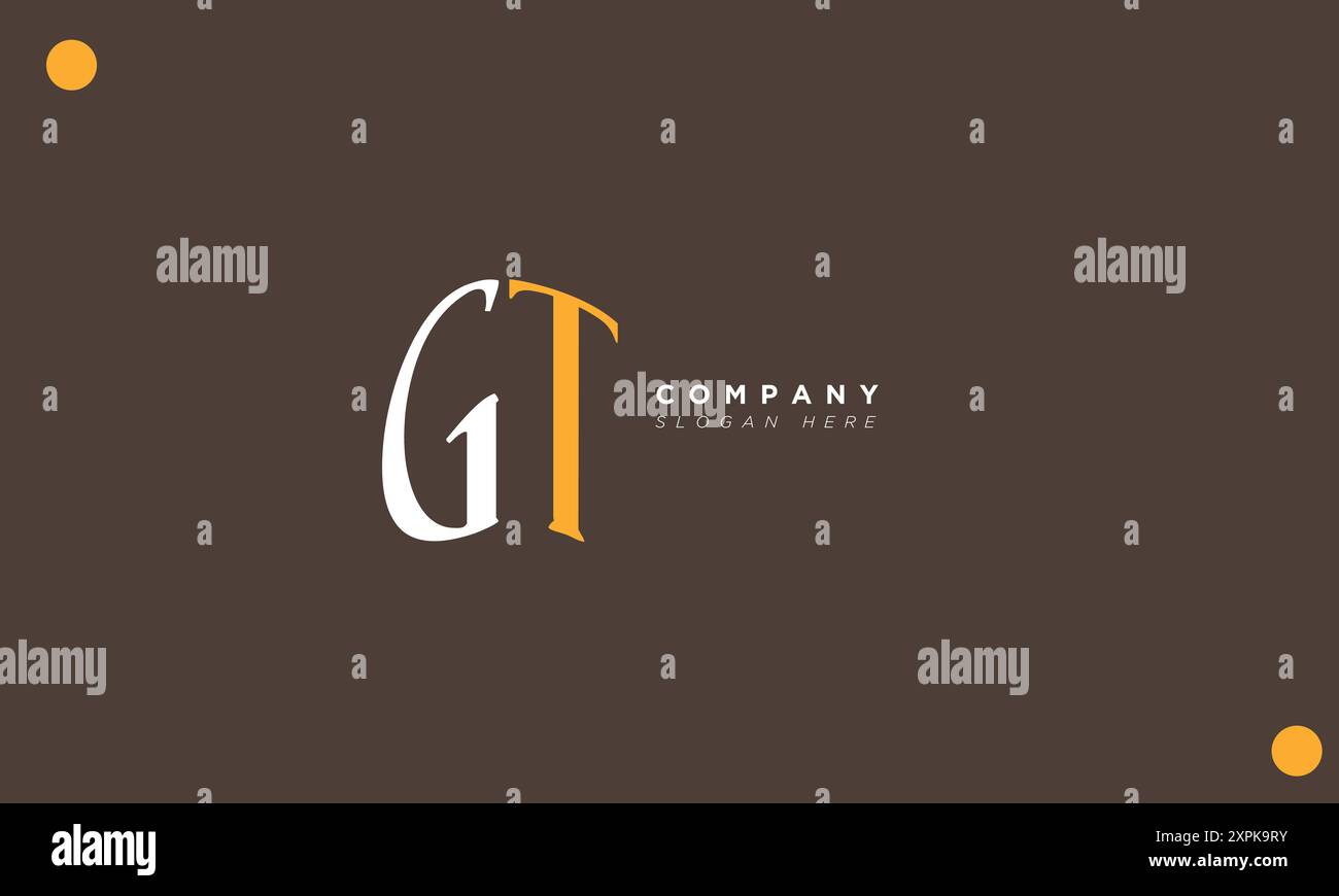 GT Alphabet letters Initials Monogram logo Stock Vector