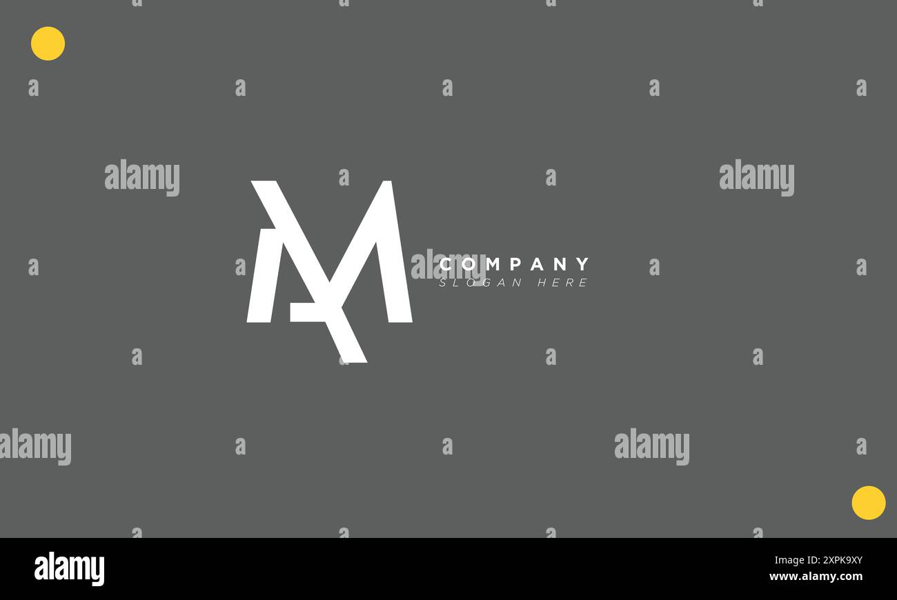 AM Alphabet letters Initials Monogram logo Stock Vector