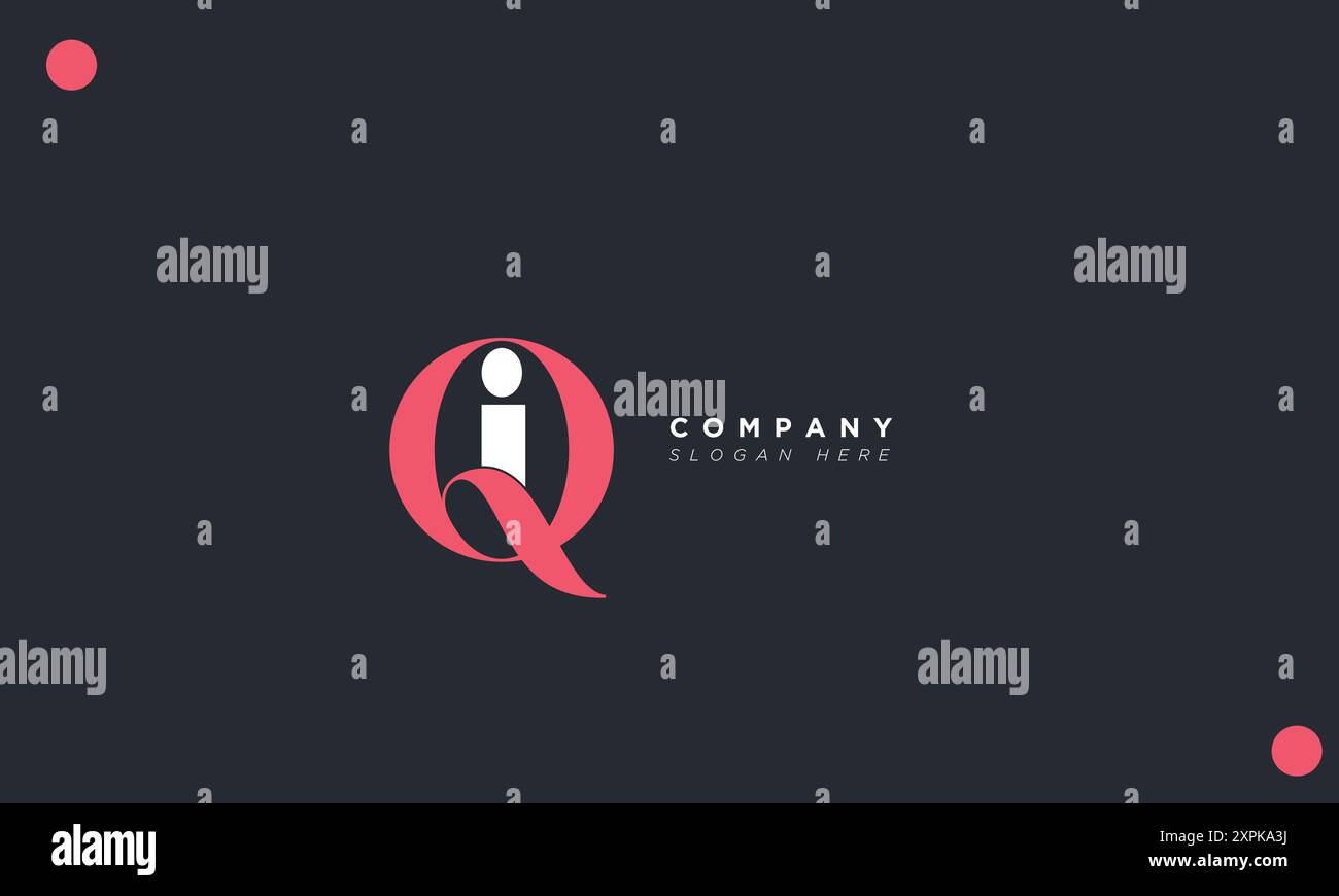 QI Alphabet letters Initials Monogram logo Stock Vector