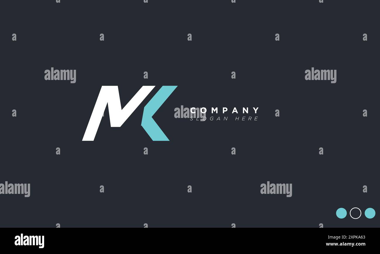 MK Alphabet letters Initials Monogram logo Stock Vector
