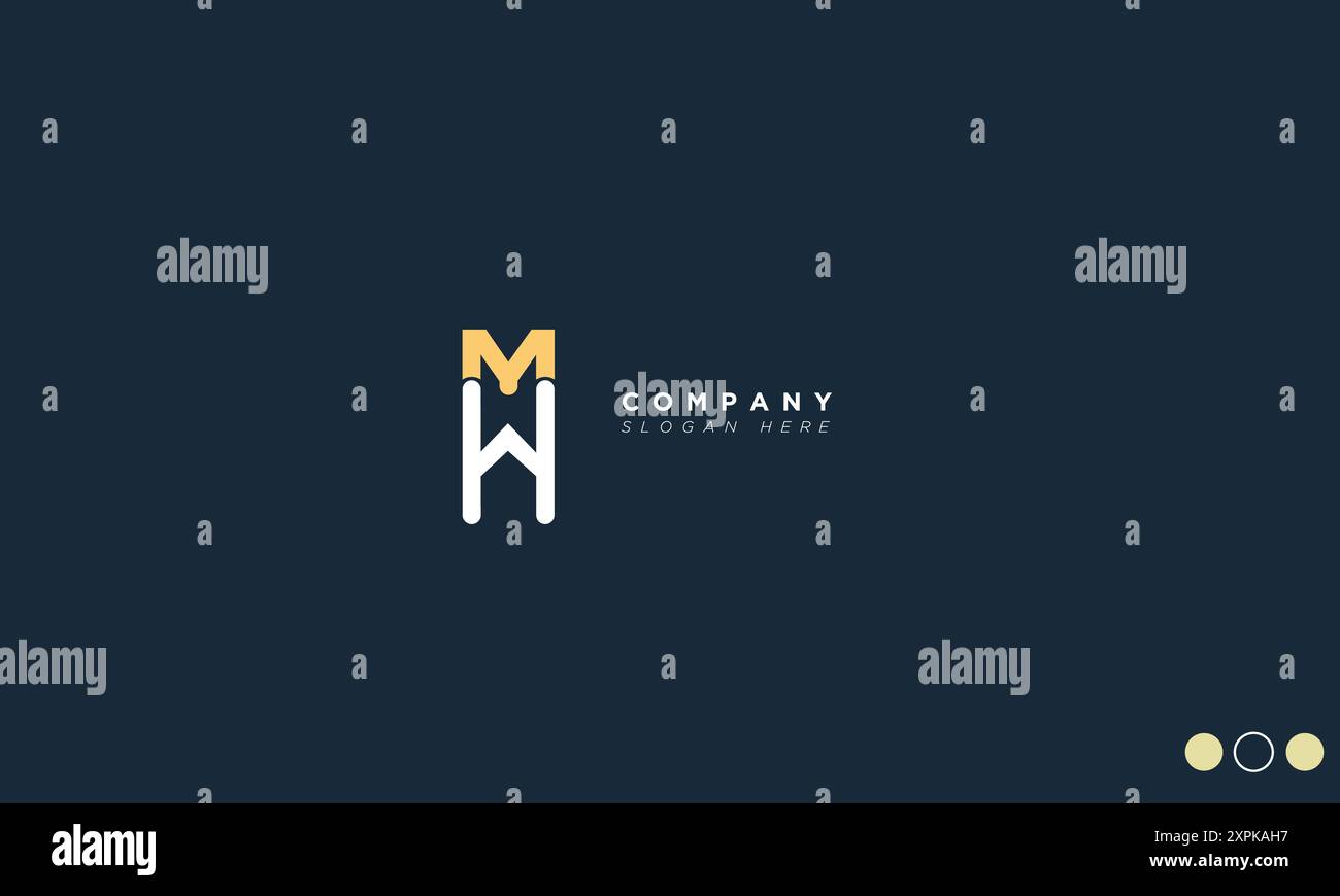 MW Alphabet letters Initials Monogram logo Stock Vector