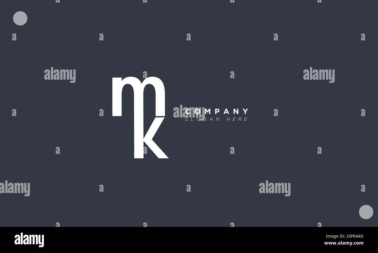 MK Alphabet letters Initials Monogram logo Stock Vector