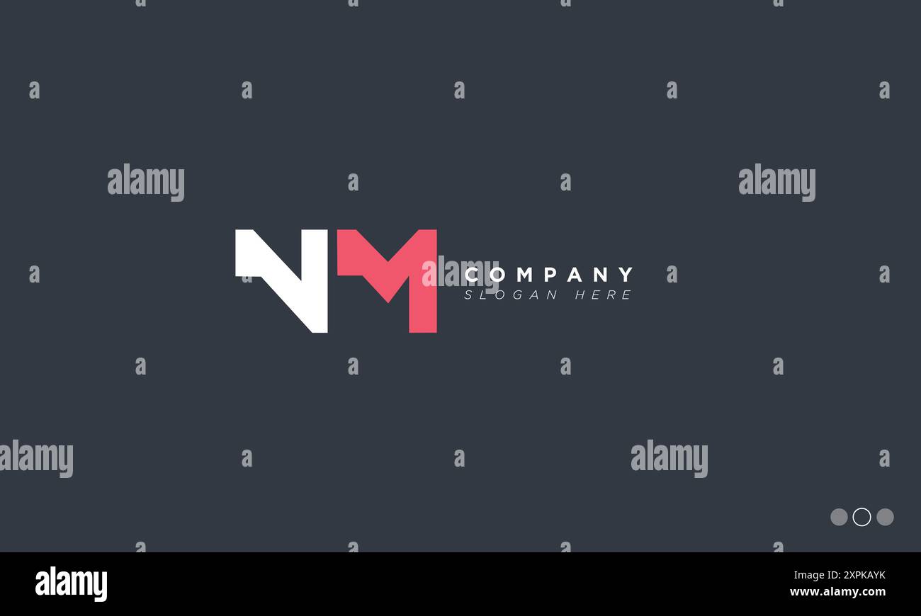 NM Alphabet letters Initials Monogram logo Stock Vector