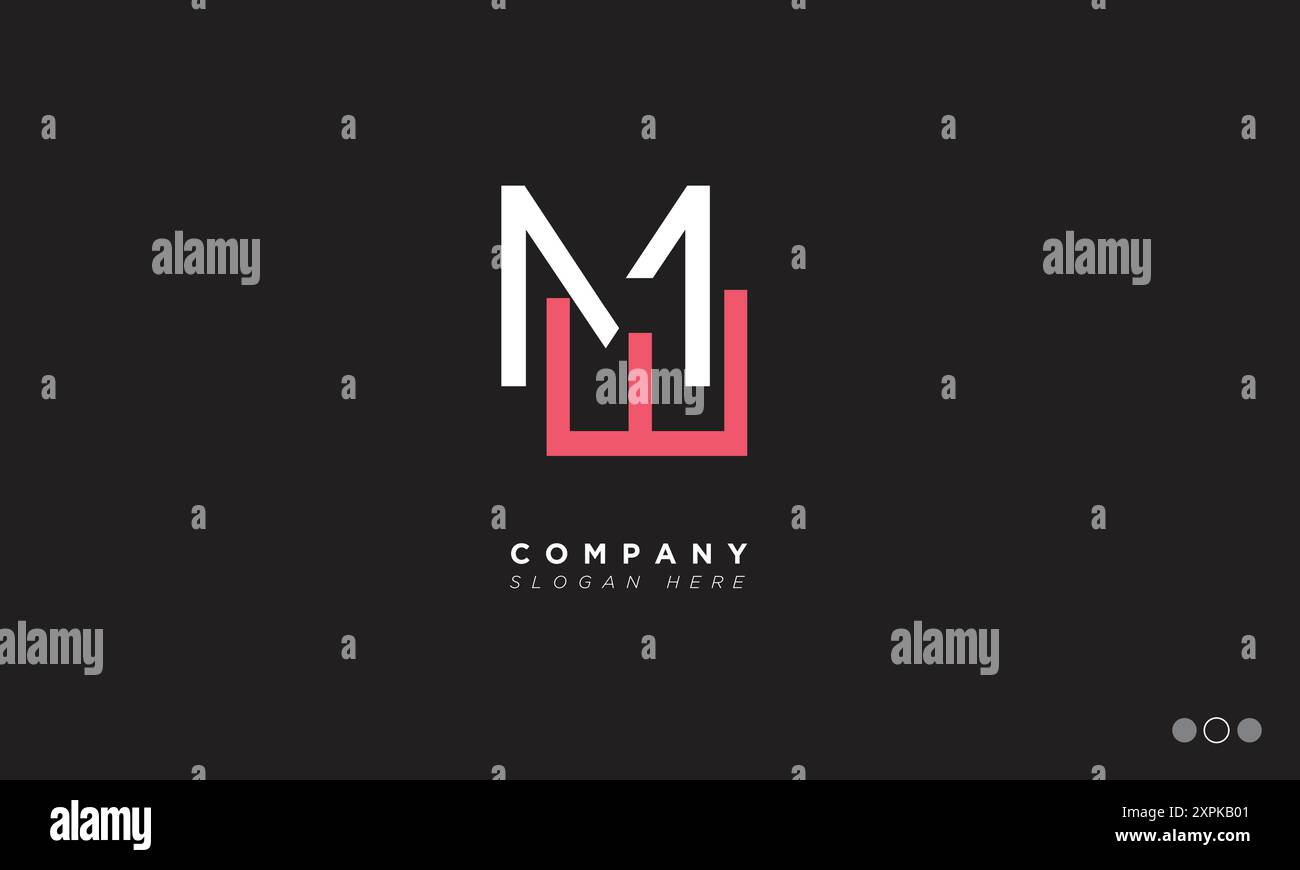 MW Alphabet letters Initials Monogram logo Stock Vector