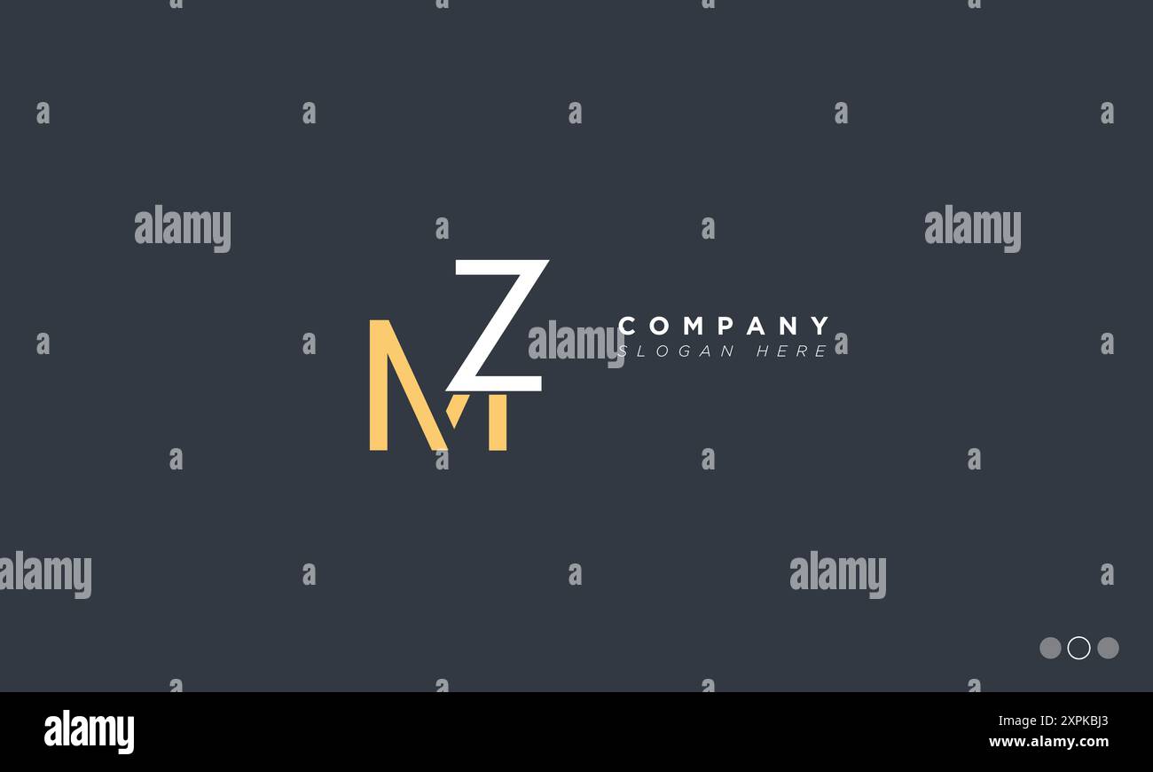MZ Alphabet letters Initials Monogram logo Stock Vector