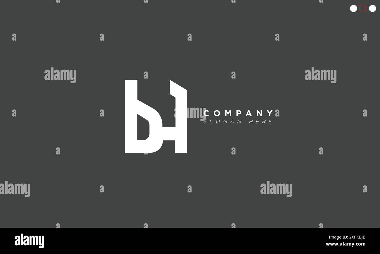 BH Alphabet letters Initials Monogram logo Stock Vector