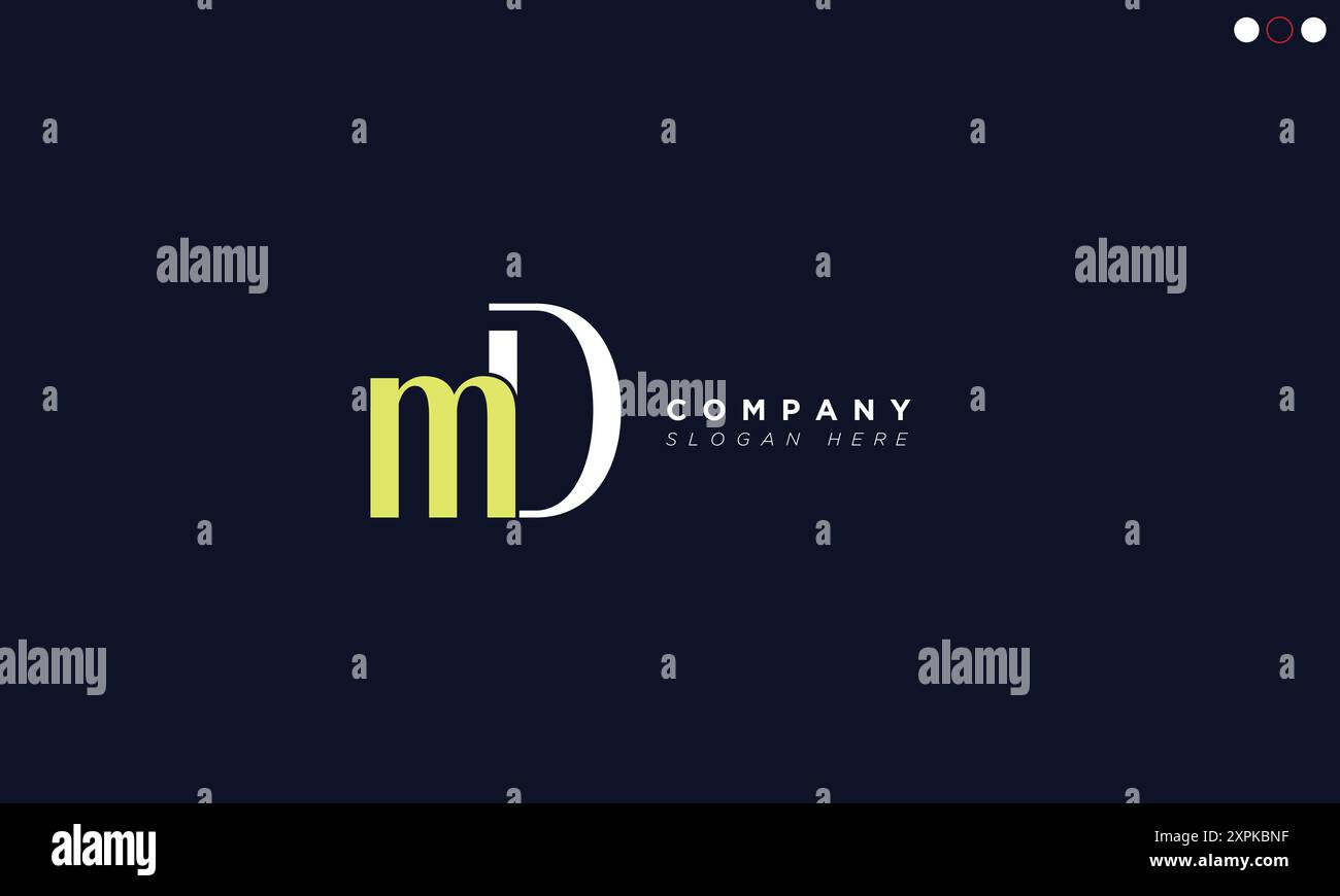 MD Alphabet letters Initials Monogram logo Stock Vector