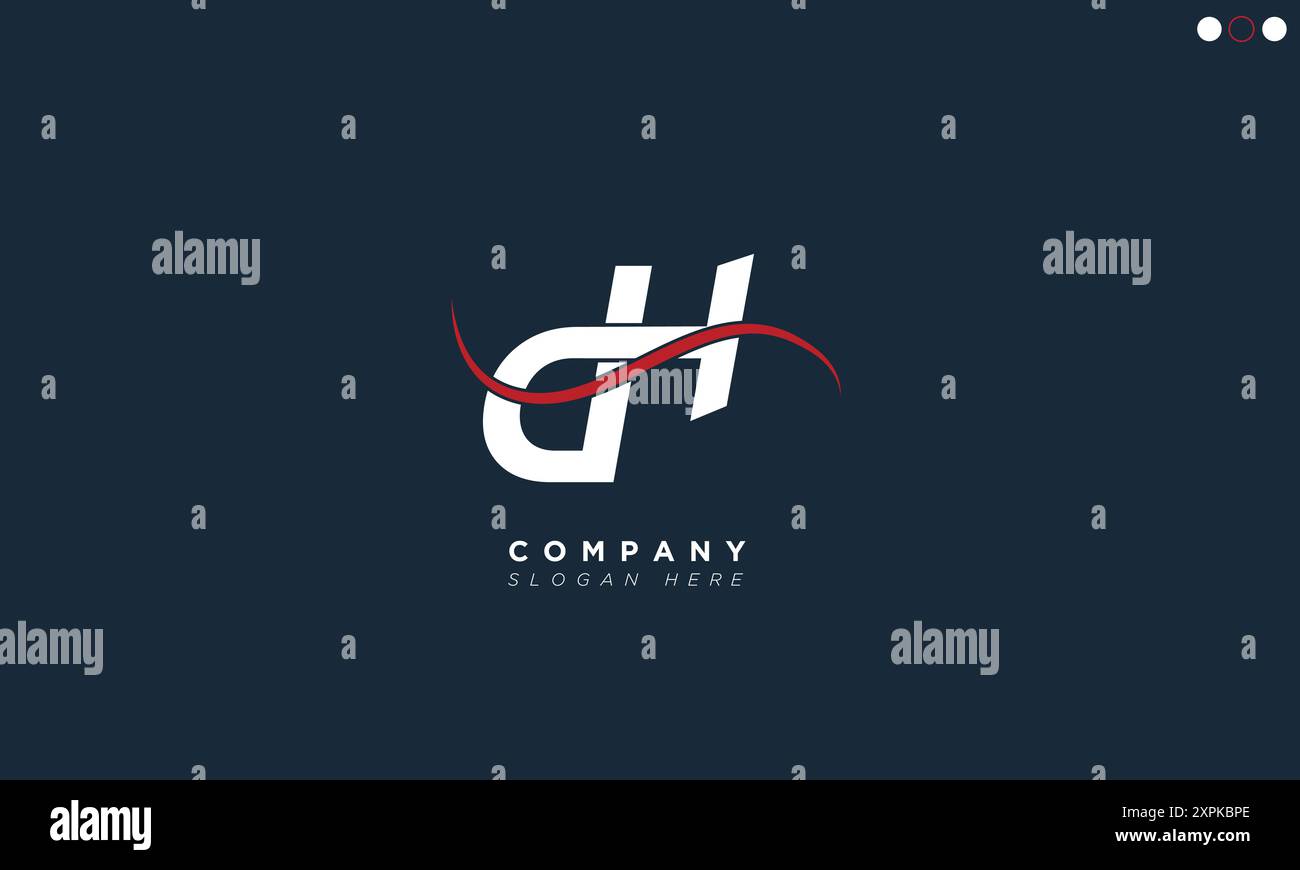 DH Alphabet letters Initials Monogram logo Stock Vector