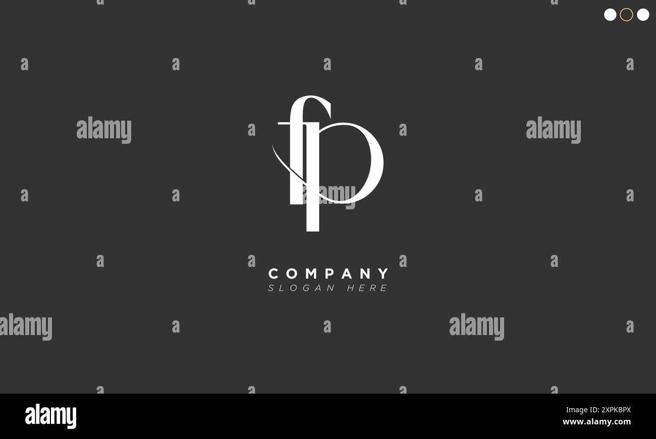 FP Alphabet letters Initials Monogram logo Stock Vector