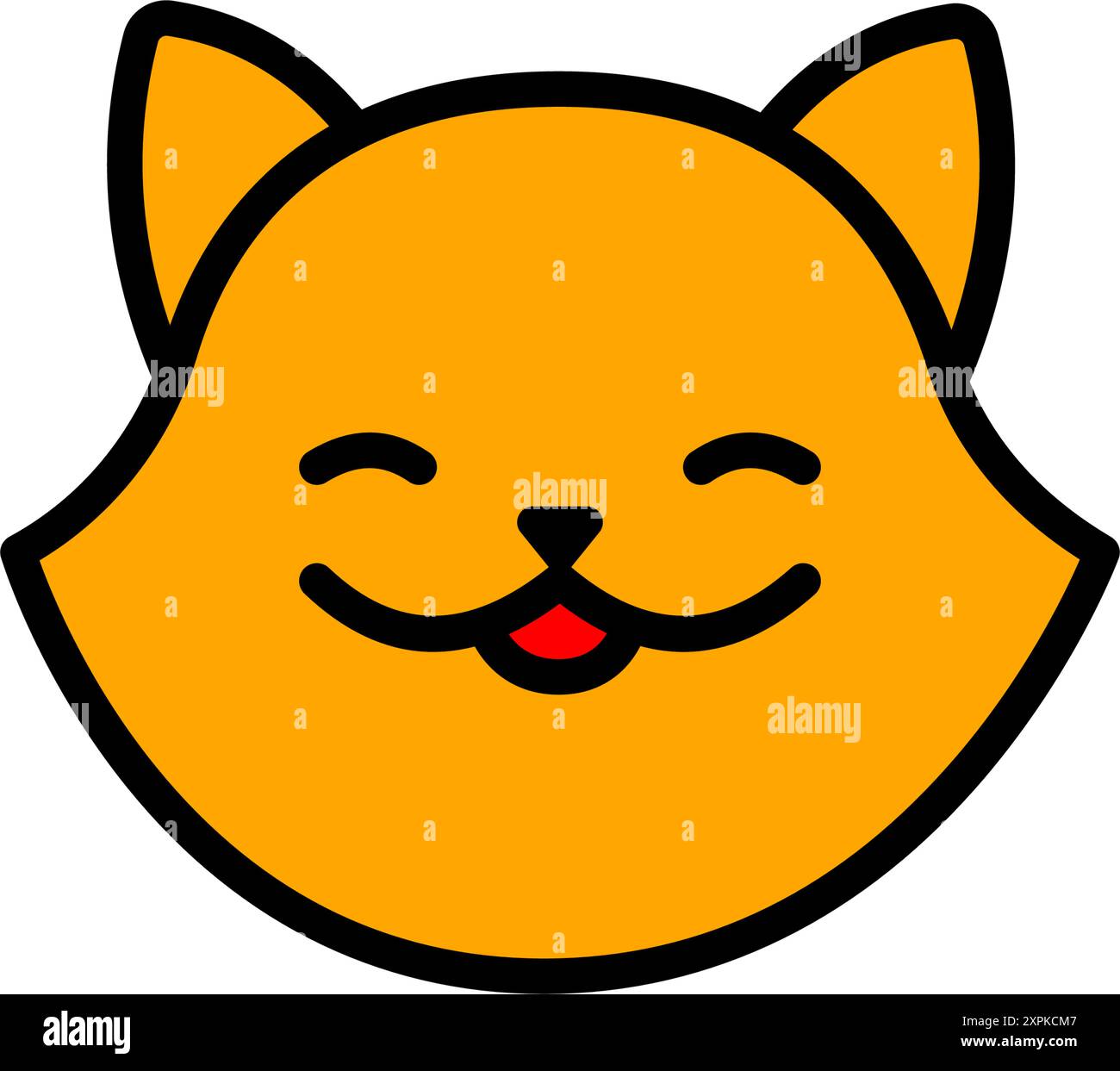 Cat head color icon. Cat face design on white background, Pet. Animals ...