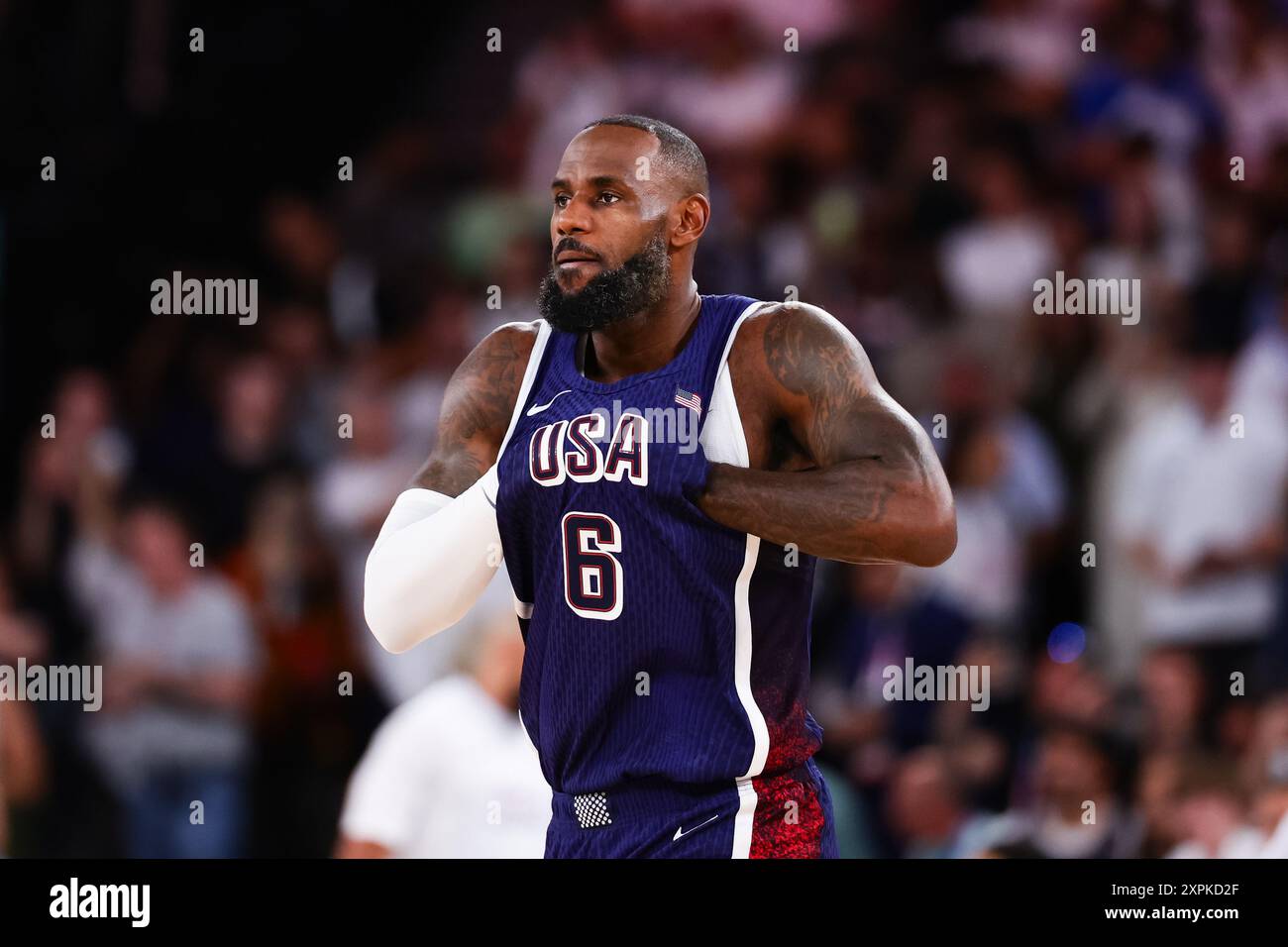 Paris, France, 6 August, 2024. Lebron James (6) of Team United States ...