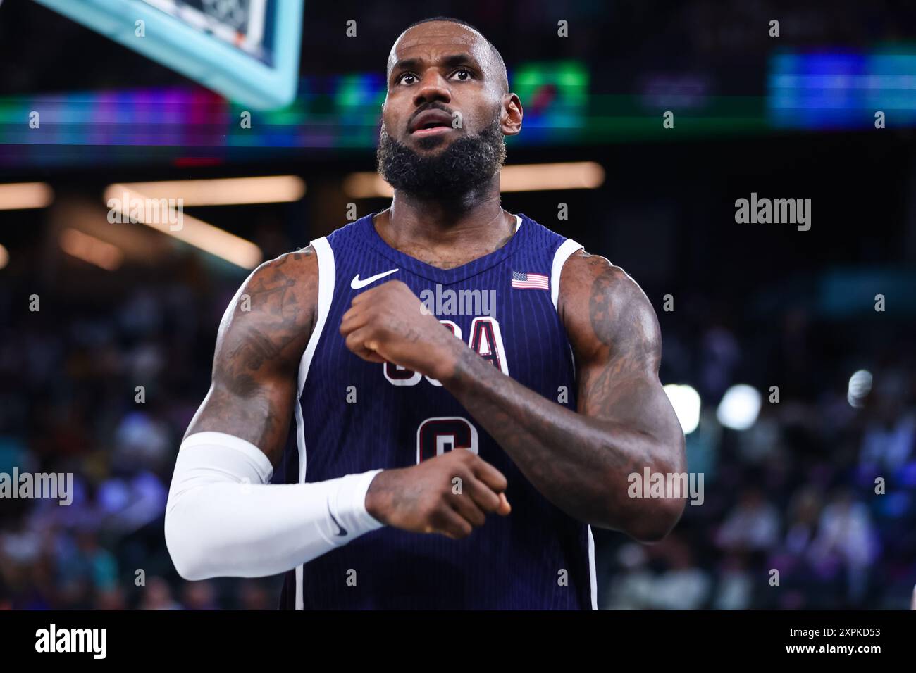 Paris, France, 6 August, 2024. Lebron James (6) of Team United States ...