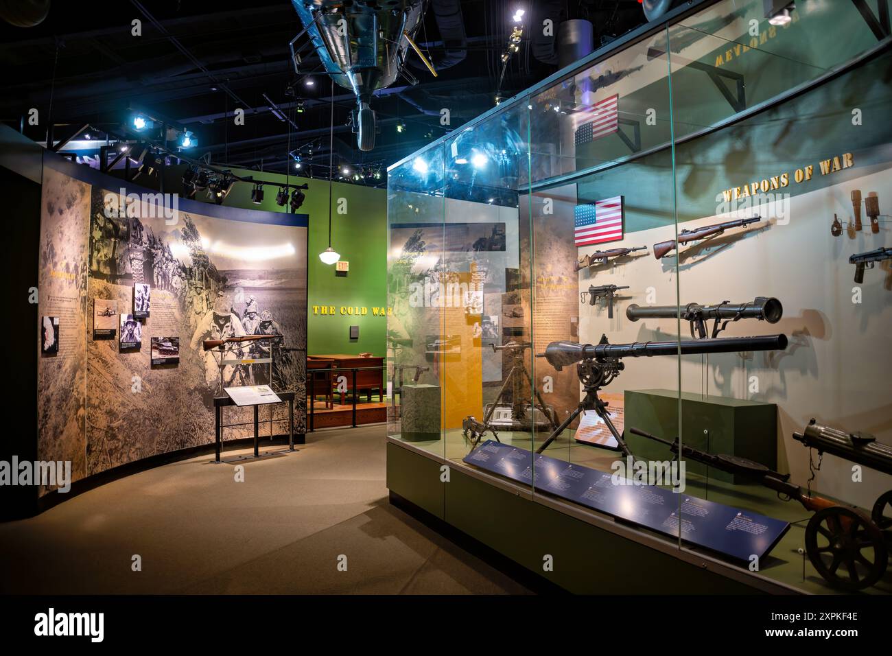 National Museum Of The Marine Corps Cold War Exhibit Triangle Virginia // TRIANGLE, Virginia — The Marines in the Cold War Exhibit at the National Museum of the Marine Corps explores the pivotal role played by the United States Marine Corps during the Cold War era. This exhibit highlights key conflicts such as the Korean War and the Vietnam War, showcasing the Marine Corps' adaptability, resilience, and technological advancements in response to global tensions and evolving military strategies. Stock Photo