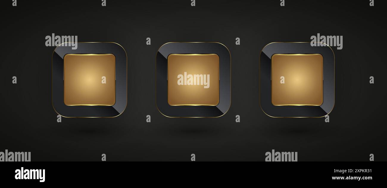 Set of three Luxury and Premium buttons, banner vector illustration ...