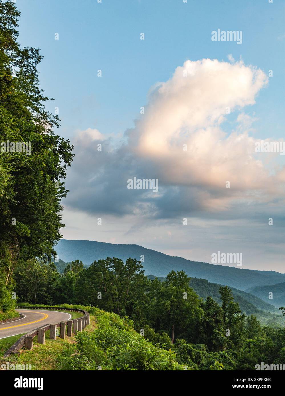 Morning Atmosphere in the Great Smoky Mountains National Park from Newfound Gap Road Stock Photo