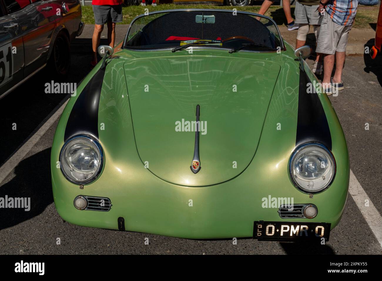 1950's Porsche 356 two door convertible fully restored on dispay at the Cooly Rocks On festival at Coolangatta, Gold Coast, Queensland Stock Photo