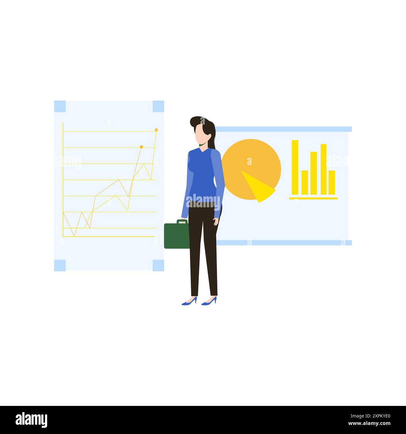 The girl is standing with a briefcase Stock Photo - Alamy