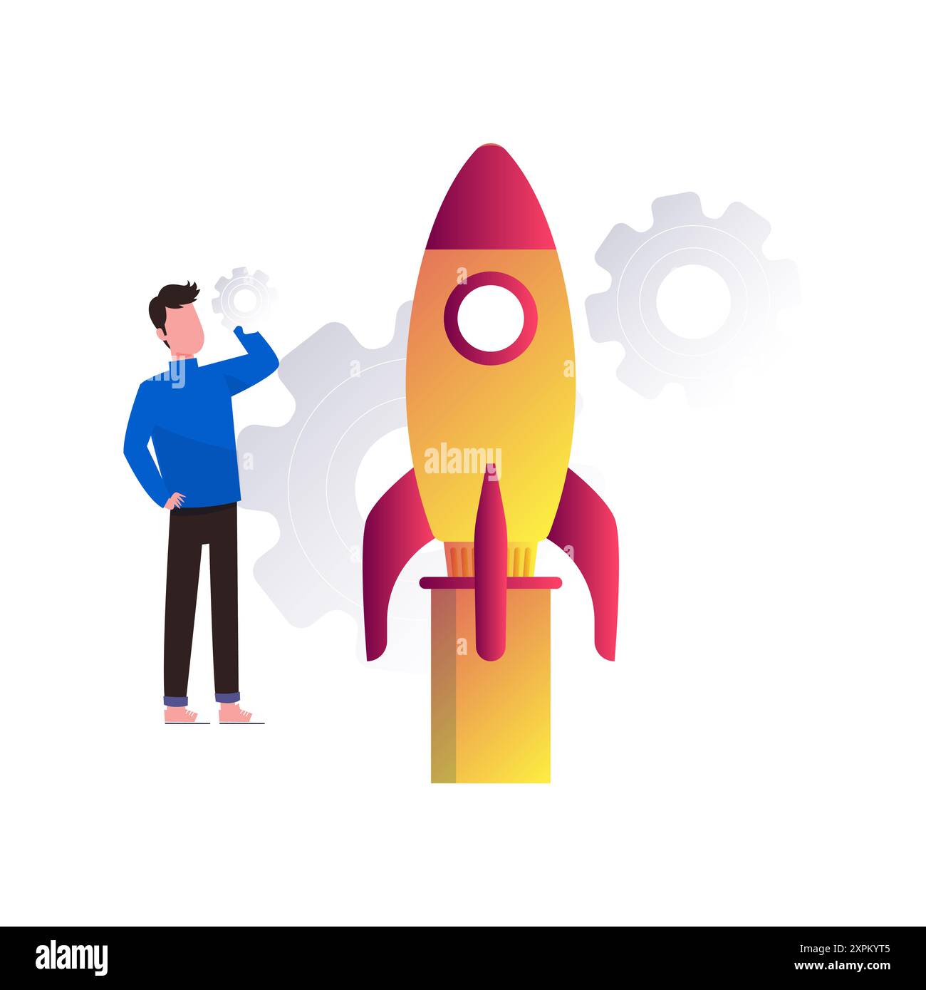 Development technology icon rocket Cut Out Stock Images & Pictures - Alamy