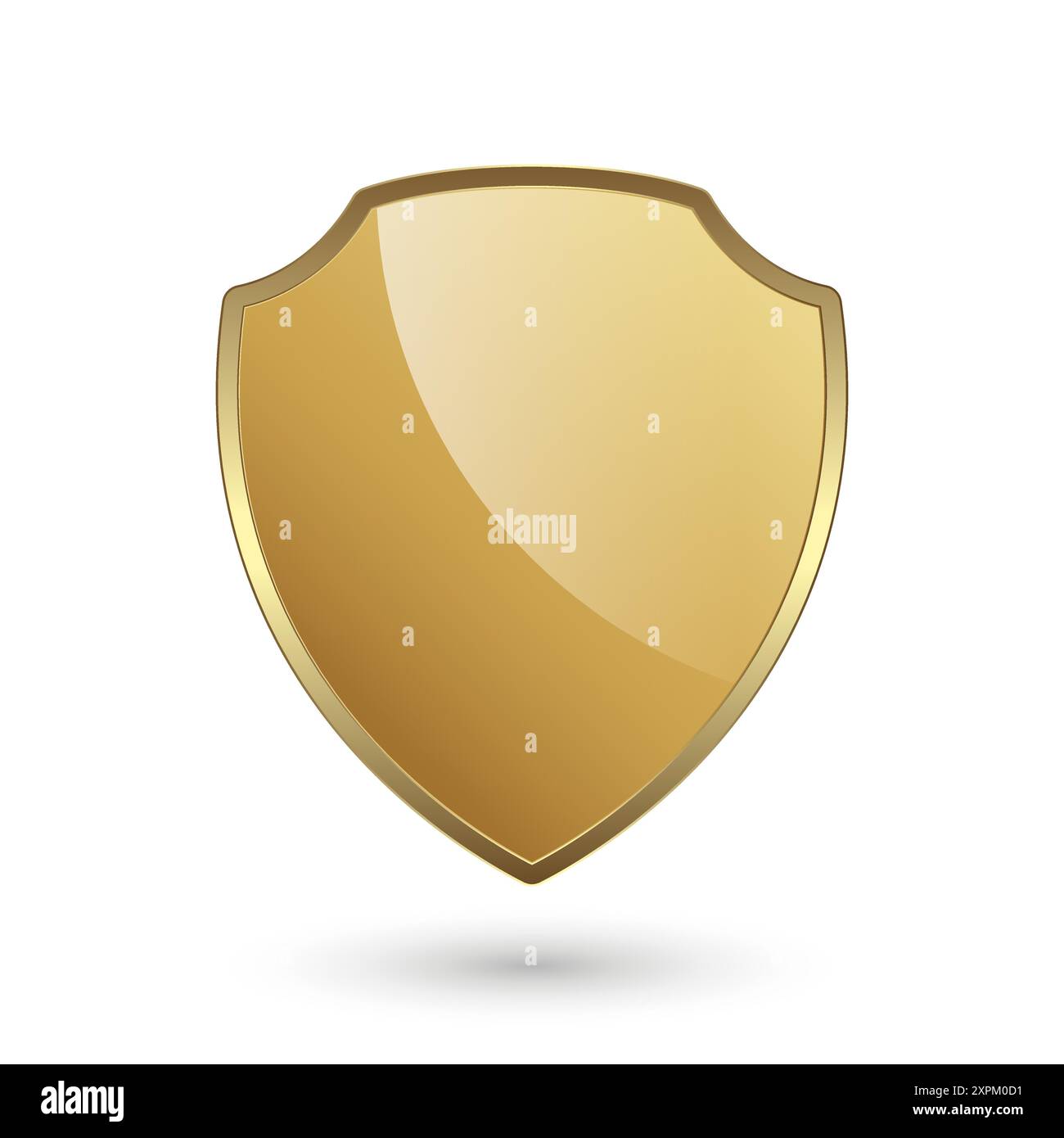 Gold Protected and defence shape button on isolated background, a ...