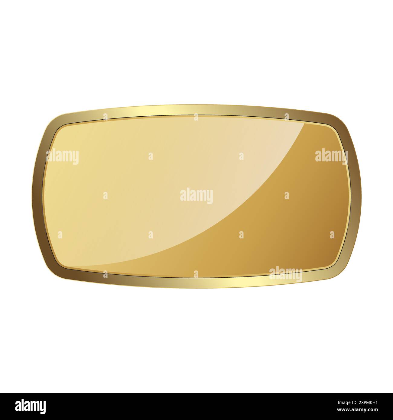 Gold shape button on white background luxury gold icon isolated white ...