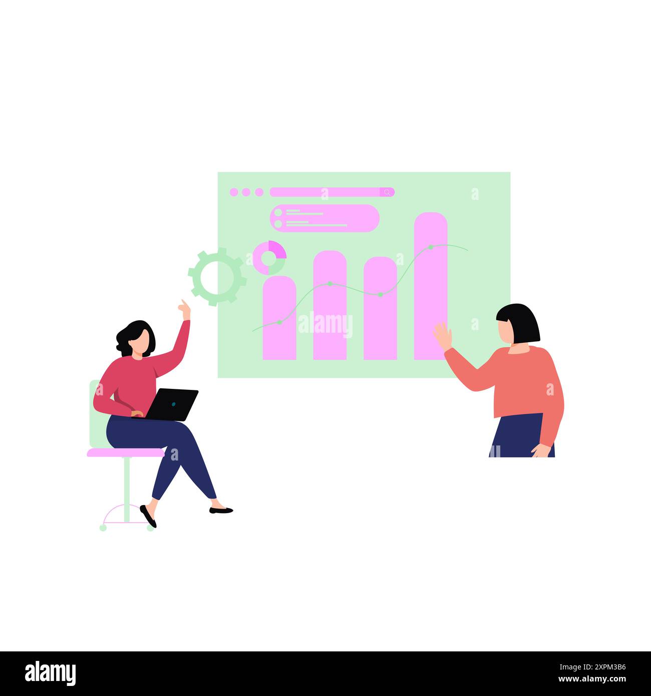 The girls are working on the graph setting Stock Photo - Alamy