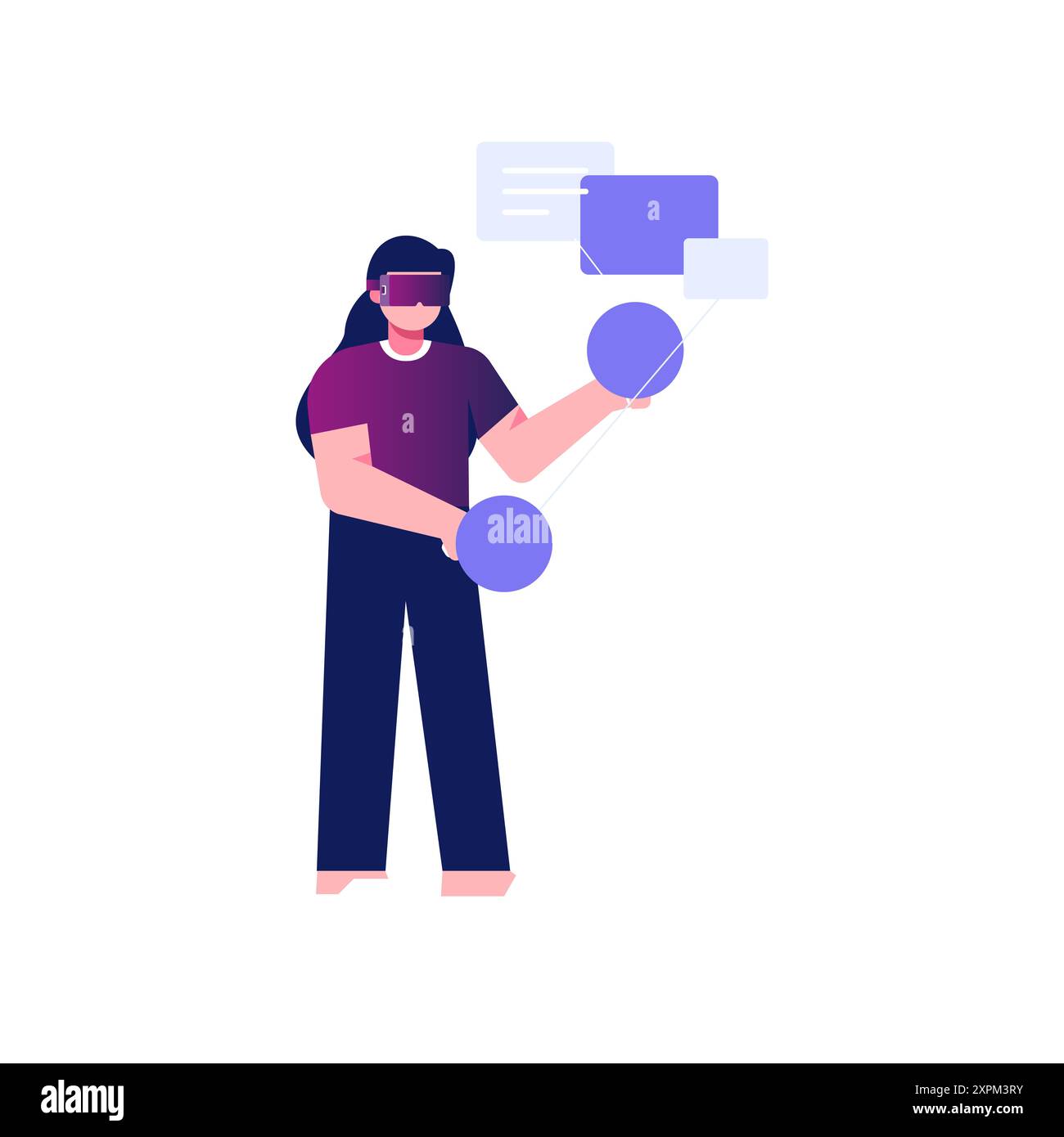 The girl is wearing VR glasses Stock Photo - Alamy
