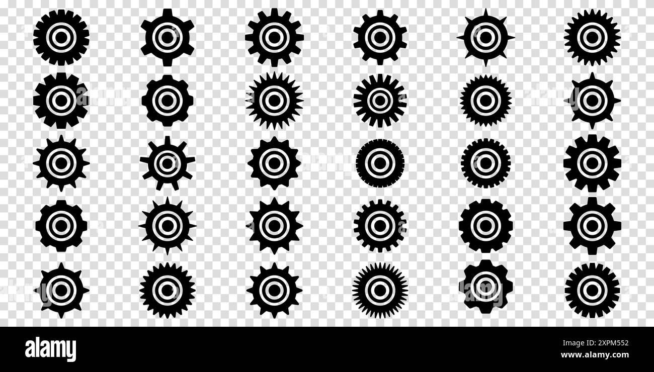 Collection of mechanical cogwheels. Gears icon set. Setting gears icon ...